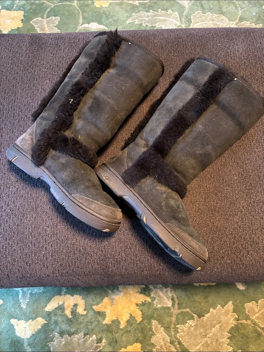 UGG Black Shearling-Trim Tall Women's Winter Boots